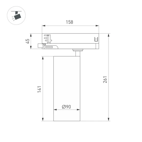 Фото #3 товара Светильник LGD-GERA-4TR-R90-40W Warm3000 (WH, 24 deg, 230V) (Arlight, IP20 Металл, 5 лет)