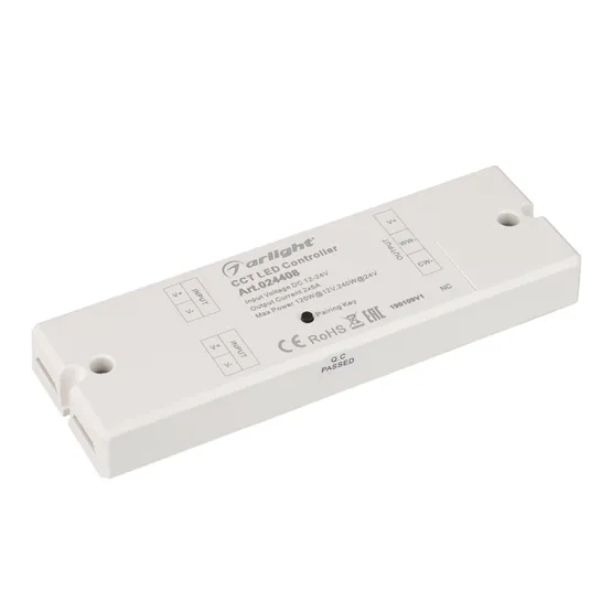 Фото #1 товара Контроллер SR-2839MIX White (12-24V, 2x5A, ПДУ) (Arlight, IP20 Пластик, 1 год)