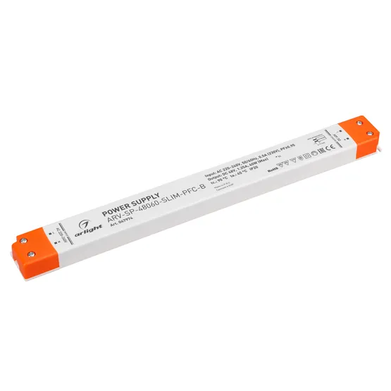 Фото товара Блок питания ARV-SP-48060-SLIM-PFC-B (48V, 1.25A, 60W) (Arlight, IP20 Пластик, 5 лет)