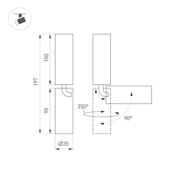 Фото #2 товара Светильник SP-NUANCE-SURFACE-FLAP-R35-7W Warm3000 (WH, 36 deg, 230V) (Arlight, IP40 Металл, 5 лет)