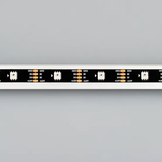Фото #2 товара Светодиодная лента SPI-5000-RAM-5060-30 12V Cx1 RGB-Auto (Black 10mm, 4.8W/m, IP20) (Arlight, Открытый, IP20)