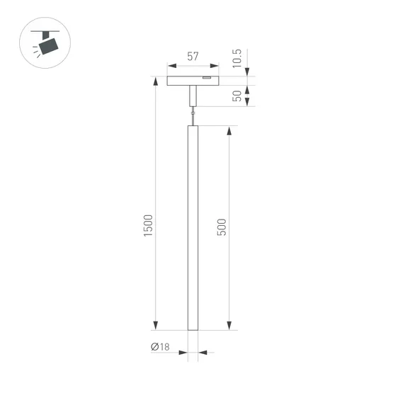 Фото #3 товара Светильник MAG-MICROCOSM-SPOT-HANG-R18-L500-3W Warm3000 (BK, 24 deg, 24V) (Arlight, IP20 Металл, 3 года)